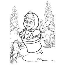 Masha spring in 'n emmer