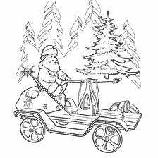 Kerstman op een dressuur met een kerstboom