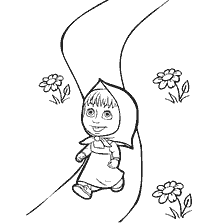 Masha walks down the path