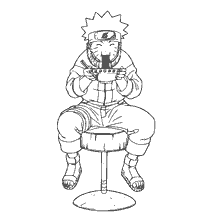 Naruto enjoys ramen