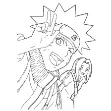 Naruto and Sakura in coloring