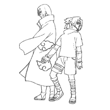 Coloring Sasuke and Itachi from the anime Naruto
