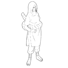 Rakurska Orochimaru from the anime Naruto, standing in a relaxed pose