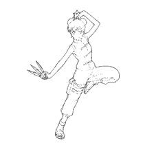 Tenten from Naruto in battle posture