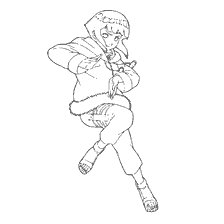Hinata Huga in the style of coloring books from anime Naruto