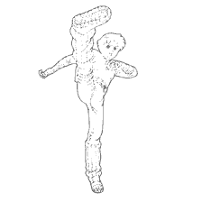 Rock Lee performs Naruto-style kick