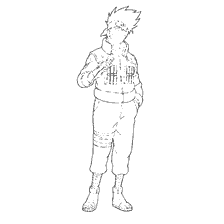 Kakashi Hatake from Naruto in coloring book