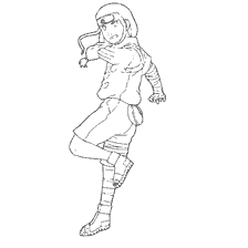 Neji Huga in the style of coloring books from Naruto