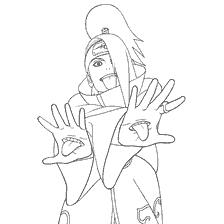 Deidara from Naruto with his hands in the foreground