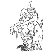 coloring page: Tarzan on the coloring book