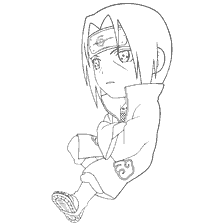 Coloring the character Sasuke Utiha from Naruto