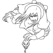 Orochimaru from Naruto in coloring book
