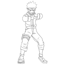 Coloring Naruto Uzumaki in a combat posture