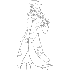 Deidar from Naruto in coloring book