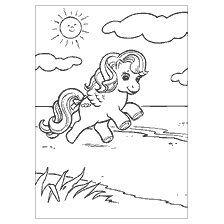 Painting Pegasika from My Little Pony Against the Sunny Sky