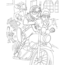 Tekens van de film Rio op een motorfiets