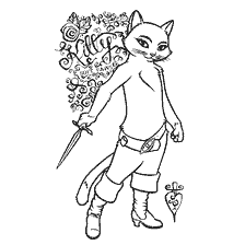 Kitty kleuren met een zwaard