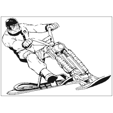 Coloring AxenMan rolling on a snowmobile