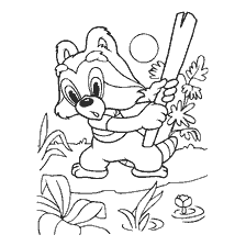 Little Raccoon with a stick