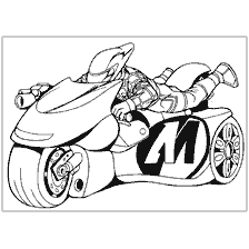 AxenMan on a super motorcycle