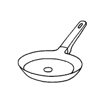 раскраска: Рисунок сковороды для раскраски