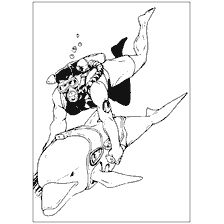 AxenMan in scuba diving with a dolphin