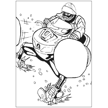 Coloring AxenMan on a snowmobile