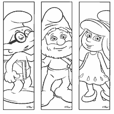 Marcadores com caracteres Smurf