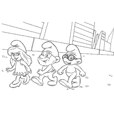 Colorindo com personagens Smurfic: Smurfette, Papa Smurf e Prudent