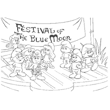 Smurfs comemorar Festival da Lua Azul no palco