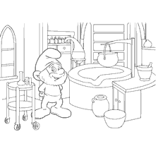 Pintura por Papa Smurf no laboratório