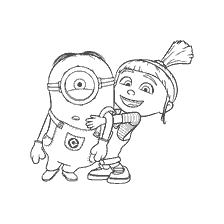 Colorare Agnes abbraccia un minion da Ugly I