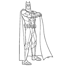 kleurplaat: Kleuren met de afbeelding van Batman in een gevechtshouding
