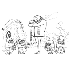 Gru e minion sull'Ugly Me libro colorante