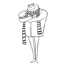 Gru da Ugly sto indossando una sciarpa a righe