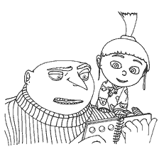 Colorare Agnes e Gru dal cartone animato