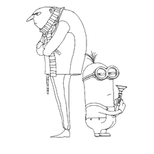 Gru e Mignon nella colorazione del cartone animato Nonostante I