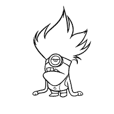 Colorare con un cattivo minion dal cartone animato