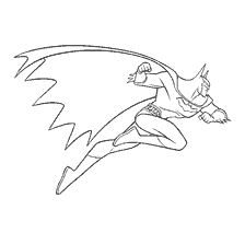 kleurplaat: Tekening van Batman in dynamische beweging