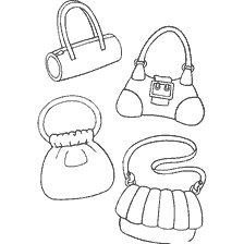 Glamorous handbags for coloring