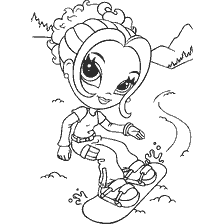 Glamorous Girl auf Snowboard von Lisa Frank