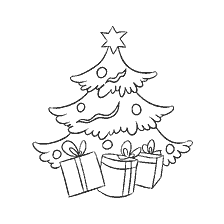Malen eines eleganten Weihnachtsbaum