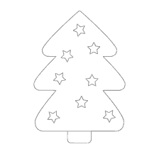 Colorindo a árvore de Ano Novo com estrelas