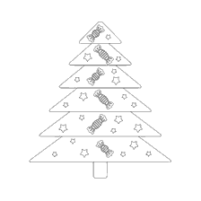 Coloring Christmas tree with candy