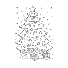 Un bel arbre de Noël avec des cadeaux