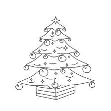 Árvore de Natal com brinquedos para colorir