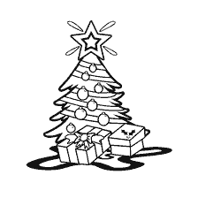 Colorir árvore de Natal com presentes