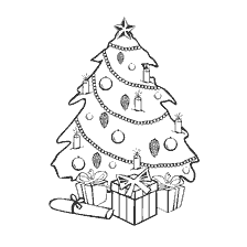 Ein schöner Weihnachtsbaum mit Geschenken