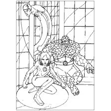 coloring page: Coloring Fantastic Four with Characters