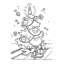 Malen Weihnachtsbaum mit Geschenken